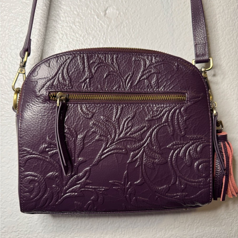 NWOT Elegant Purple Embossed crossbody